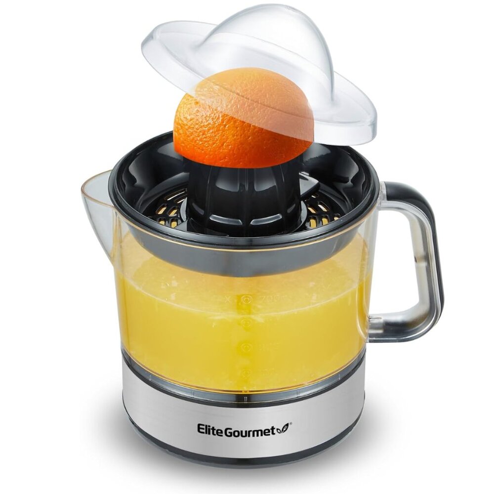 Electric Citrus Juicer – 24oz, BPA-Free, Stainless Steel/Black